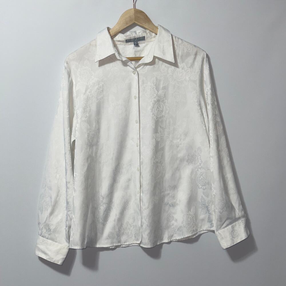 Foxcroft white button down shirt women’s size 16P